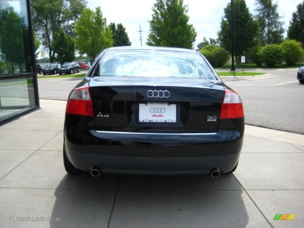 2003 A4 3.0 quattro Sedan - Brilliant Black / Beige photo #5