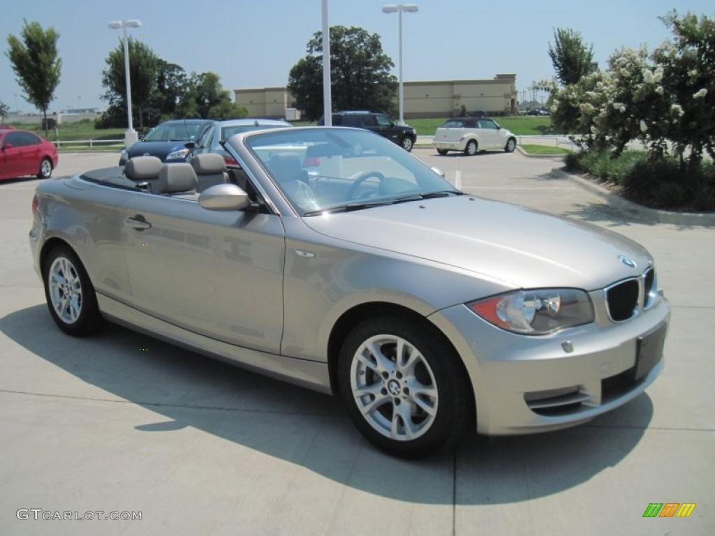 2009 1 Series 128i Convertible - Cashmere Silver Metallic / Taupe photo #2
