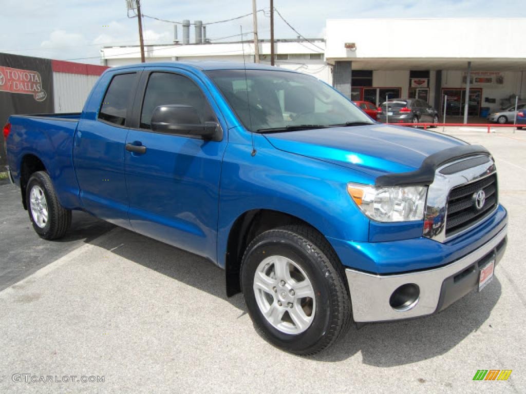 2007 Tundra SR5 Double Cab - Blue Streak Metallic / Beige photo #3