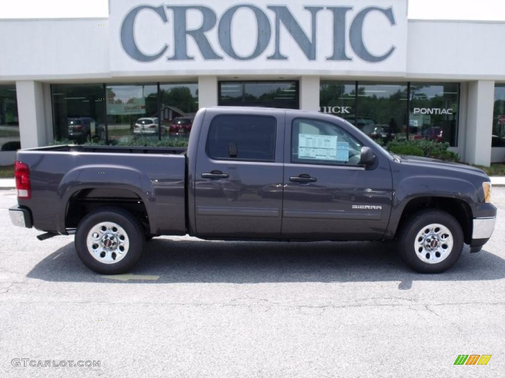 2010 Sierra 1500 SL Crew Cab - Storm Gray Metallic / Dark Titanium photo #1