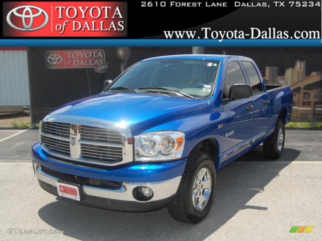 2008 Ram 1500 Lone Star Edition Quad Cab 4x4 - Electric Blue Pearl / Medium Slate Gray photo #1