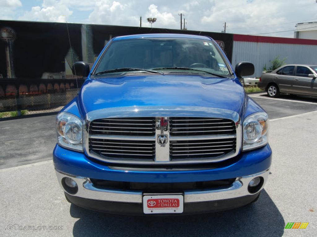 2008 Ram 1500 Lone Star Edition Quad Cab 4x4 - Electric Blue Pearl / Medium Slate Gray photo #2