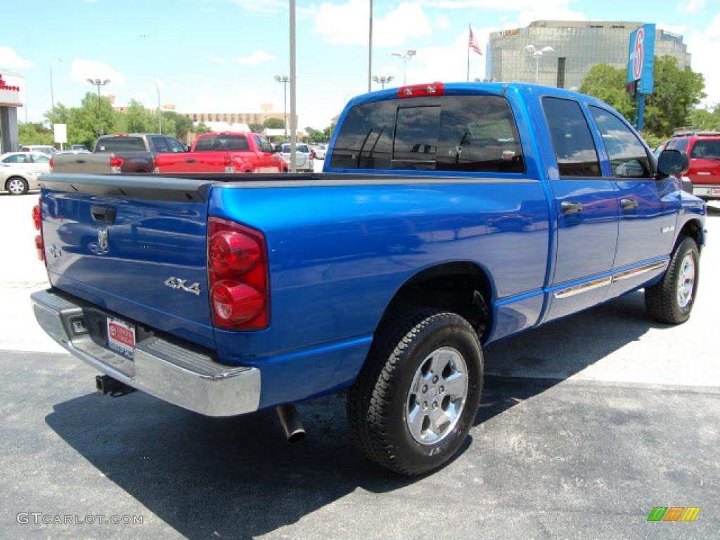 2008 Ram 1500 Lone Star Edition Quad Cab 4x4 - Electric Blue Pearl / Medium Slate Gray photo #5