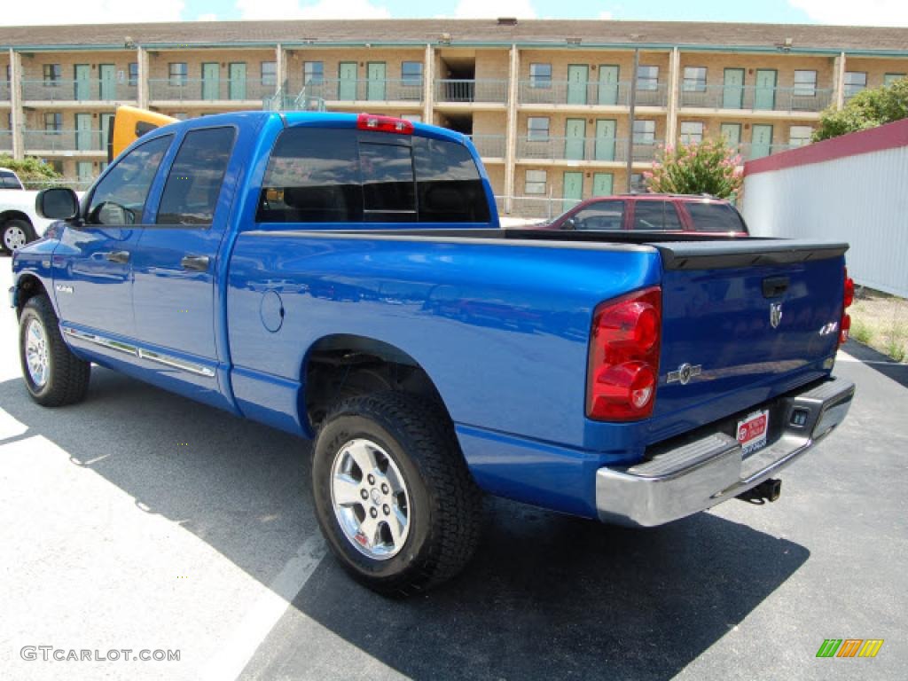 2008 Ram 1500 Lone Star Edition Quad Cab 4x4 - Electric Blue Pearl / Medium Slate Gray photo #7