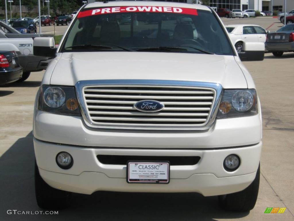 2008 F150 Limited SuperCrew 4x4 - White Sand Tri-Coat / Tan photo #8