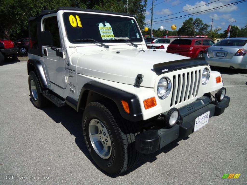 2001 Wrangler Sport 4x4 - Stone White / Agate Black photo #10