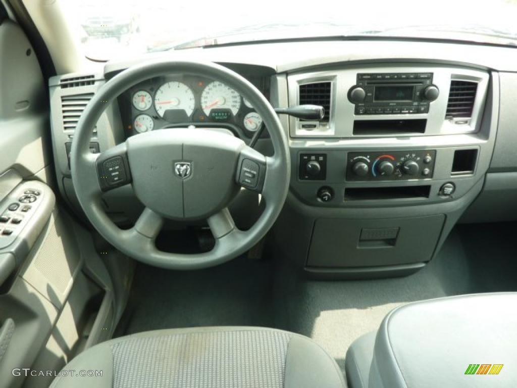 2007 Ram 1500 SLT Quad Cab 4x4 - Bright White / Medium Slate Gray photo #15