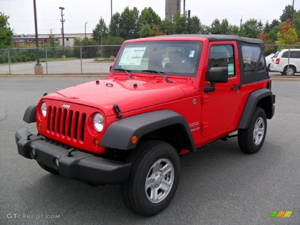 2010 Wrangler Sport 4x4 - Flame Red / Dark Slate Gray/Medium Slate Gray photo #1