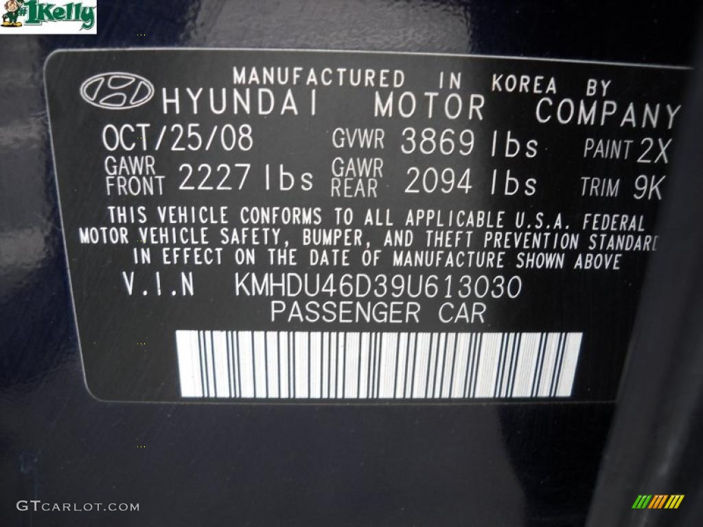 2009 Elantra GLS Sedan - Regatta Blue / Beige photo #10