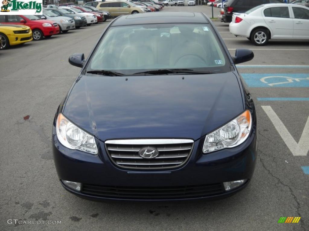 2009 Elantra GLS Sedan - Regatta Blue / Beige photo #14