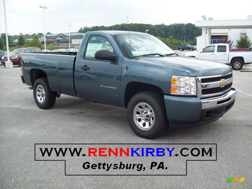 2011 Silverado 1500 LS Regular Cab - Blue Granite Metallic / Dark Titanium photo #1