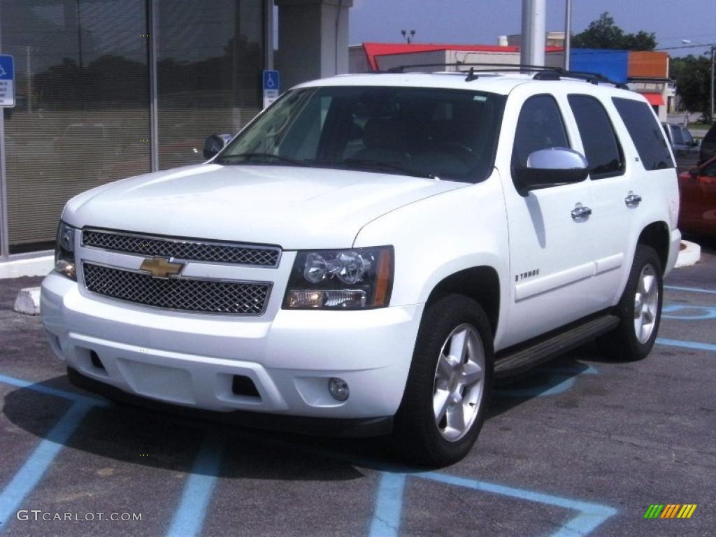 2007 Tahoe LTZ - Summit White / Light Cashmere/Ebony photo #2