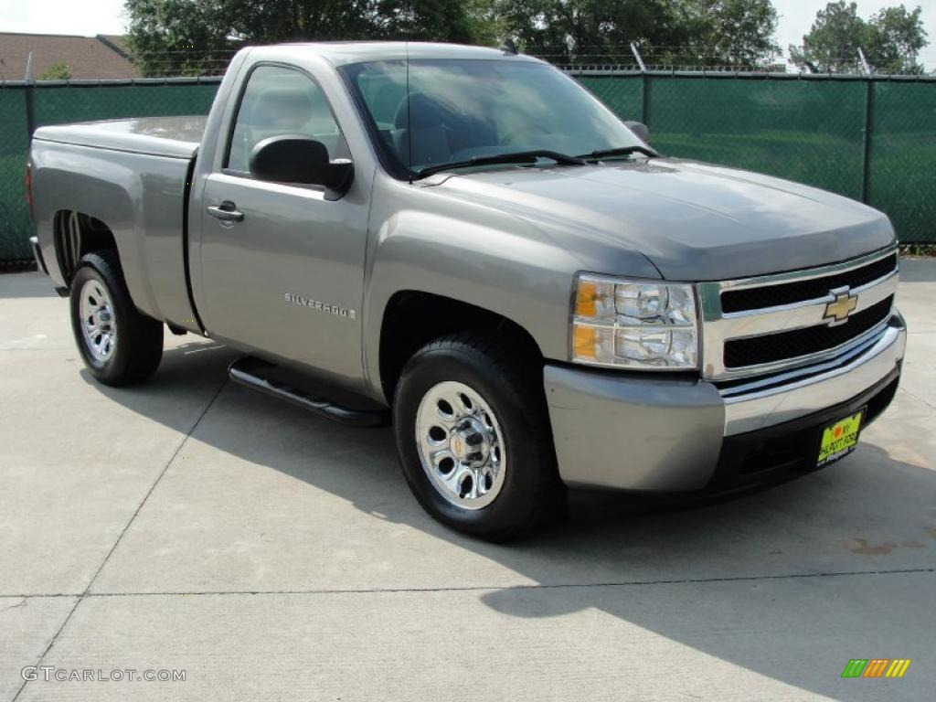 2007 Silverado 1500 LS Regular Cab - Graystone Metallic / Dark Charcoal photo #1