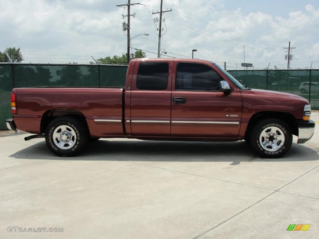 1999 Silverado 1500 LS Extended Cab - Dark Carmine Red Metallic / Medium Oak photo #2