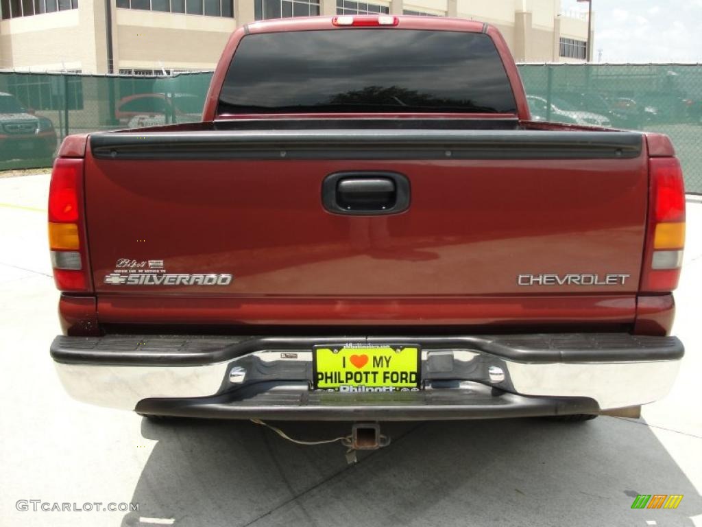 1999 Silverado 1500 LS Extended Cab - Dark Carmine Red Metallic / Medium Oak photo #4