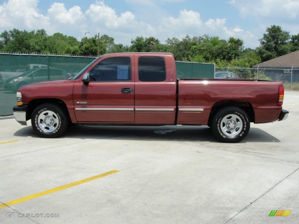 1999 Silverado 1500 LS Extended Cab - Dark Carmine Red Metallic / Medium Oak photo #6