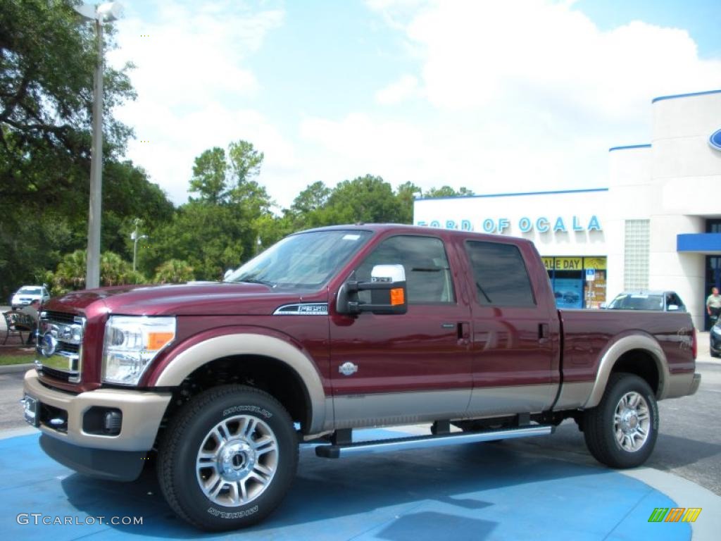 2011 F350 Super Duty King Ranch Crew Cab 4x4 - Royal Red Metallic / Chaparral Leather photo #1