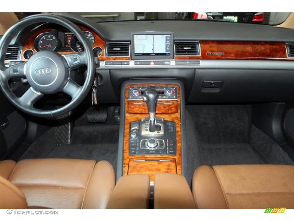 2005 A8 L 4.2 quattro - Brilliant Black / Black/Amaretto photo #6