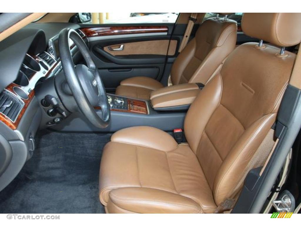 2005 A8 L 4.2 quattro - Brilliant Black / Black/Amaretto photo #8