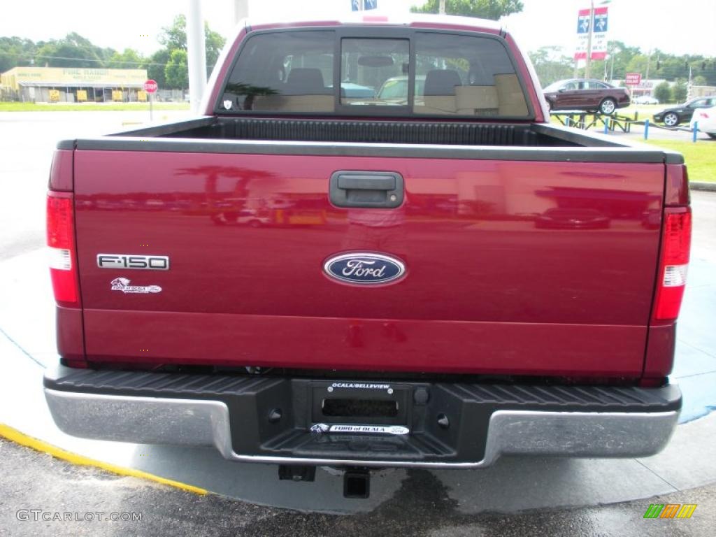 2005 F150 XLT SuperCrew - Dark Toreador Red Metallic / Medium Flint/Dark Flint Grey photo #4