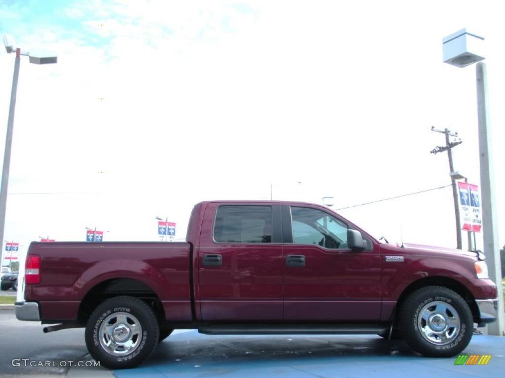 2005 F150 XLT SuperCrew - Dark Toreador Red Metallic / Medium Flint/Dark Flint Grey photo #6