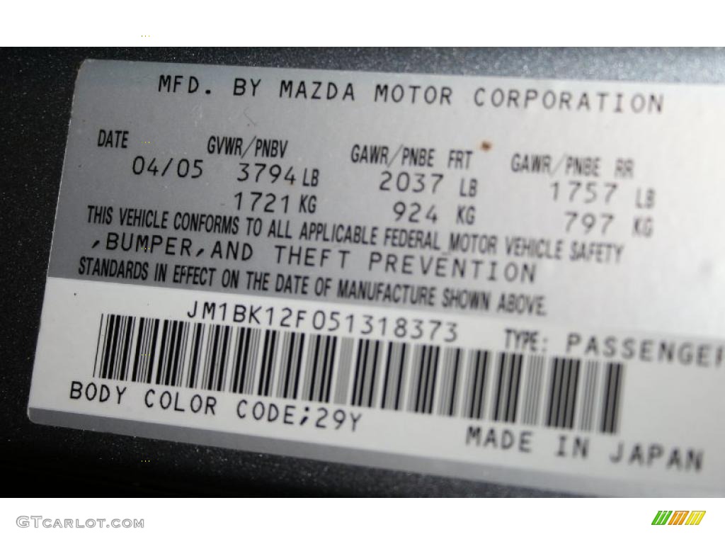2005 MAZDA3 i Sedan - Titanium Gray Metallic / Black photo #24