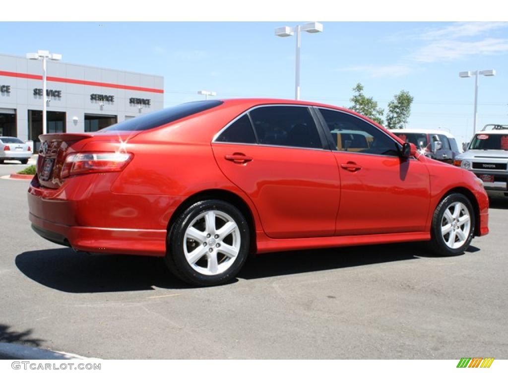 2007 Camry SE V6 - Barcelona Red Metallic / Dark Charcoal photo #2