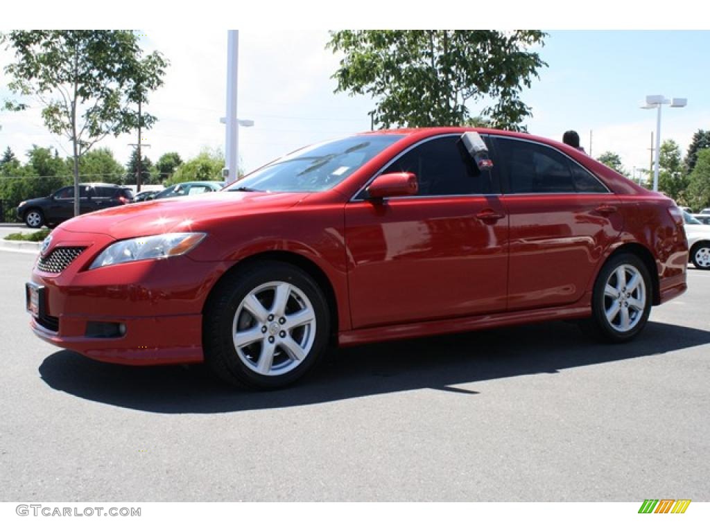 2007 Camry SE V6 - Barcelona Red Metallic / Dark Charcoal photo #5