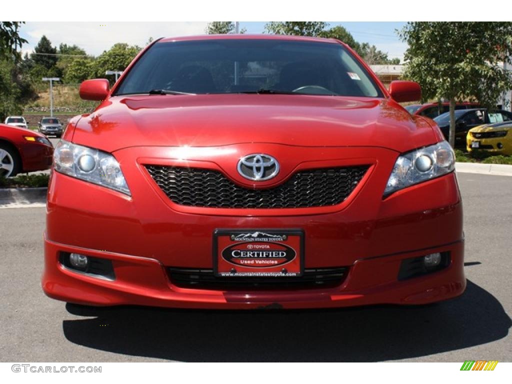 2007 Camry SE V6 - Barcelona Red Metallic / Dark Charcoal photo #6