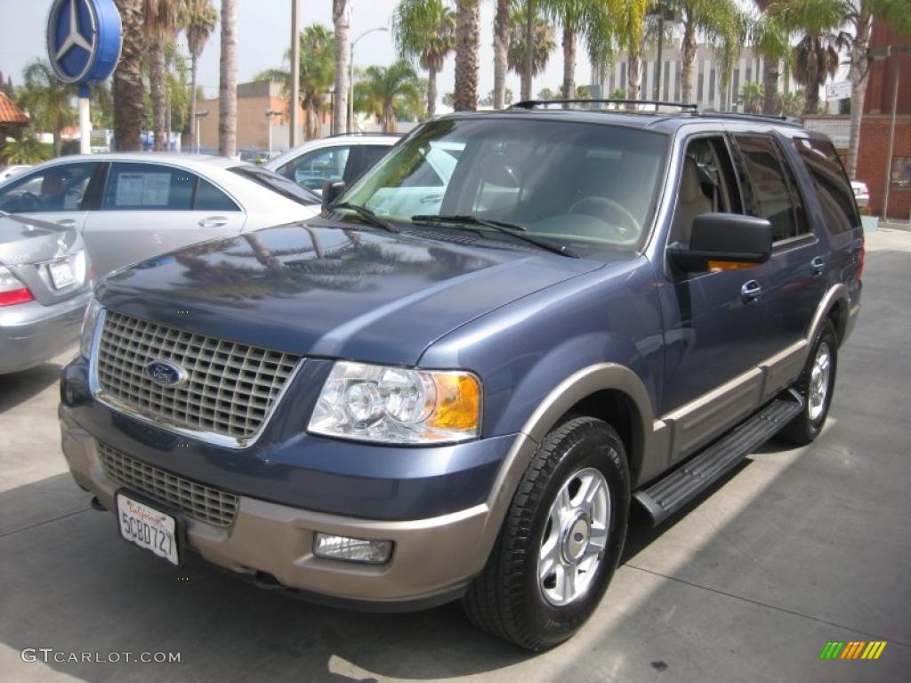 2003 Expedition Eddie Bauer 4x4 - Medium Wedgewood Blue Metallic / Medium Parchment photo #9