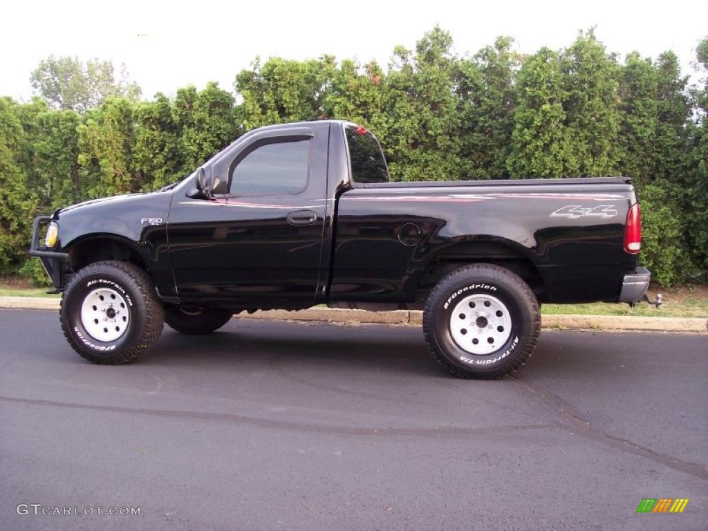 2004 F150 XL Heritage Regular Cab 4x4 - Black / Tan photo #6