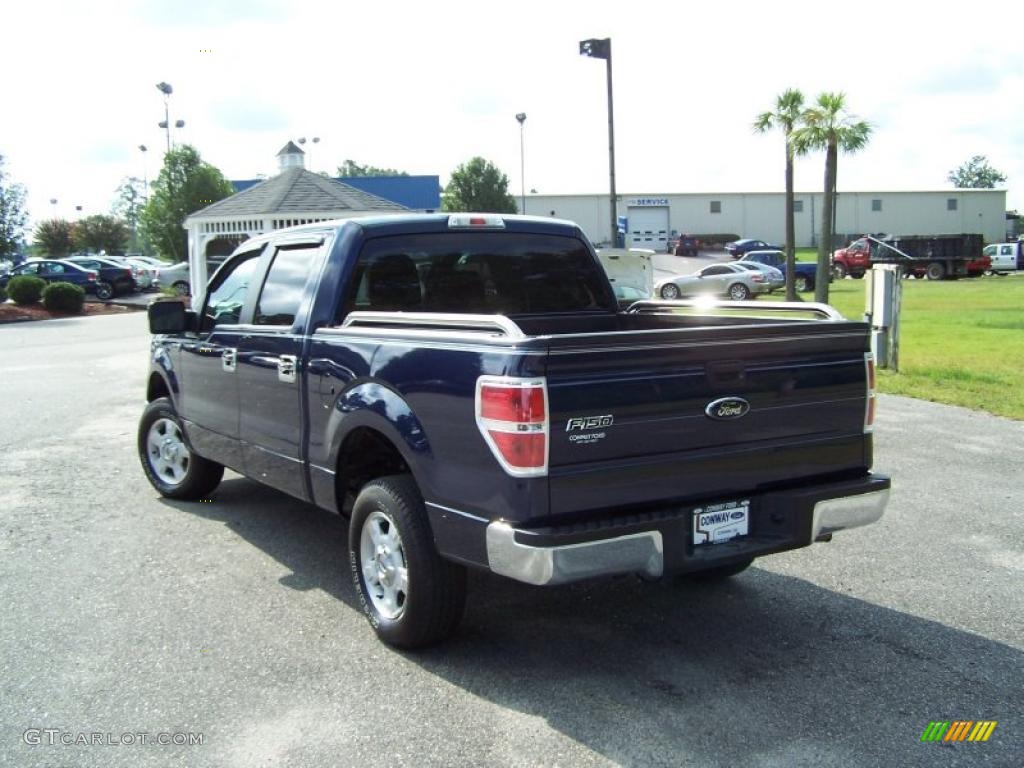 2010 F150 XLT SuperCrew - Dark Blue Pearl Metallic / Medium Stone photo #7