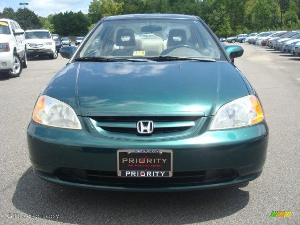 2001 Civic EX Coupe - Clover Green / Beige photo #8