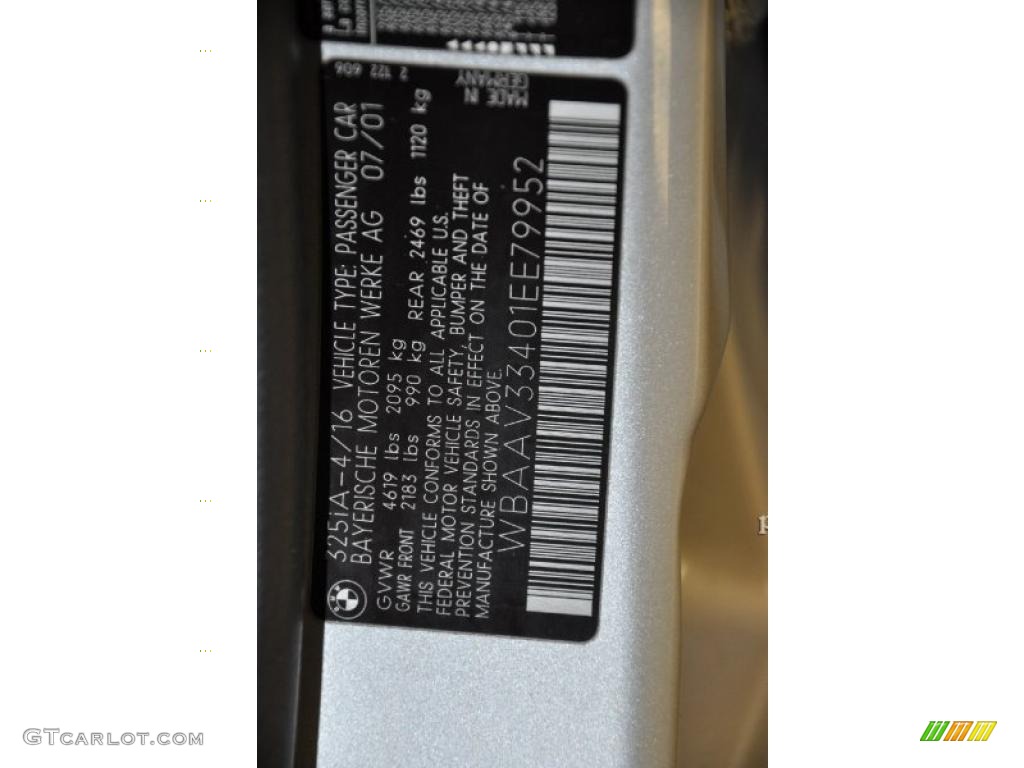 2001 3 Series 325xi Sedan - Titanium Silver Metallic / Black photo #15