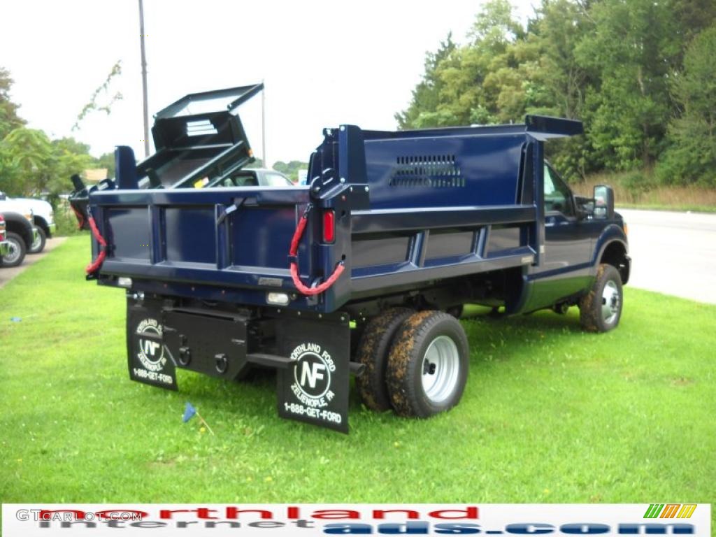 2011 F350 Super Duty XL Regular Cab 4x4 Chassis Dump Truck - Dark Blue Pearl / Steel photo #6