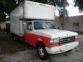 1990 Oxford White Ford F350 XLT Regular Cab 4x4 Chassis Moving Truck  photo #1