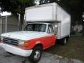 1990 Oxford White Ford F350 XLT Regular Cab 4x4 Chassis Moving Truck  photo #3