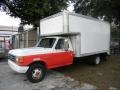 1990 Oxford White Ford F350 XLT Regular Cab 4x4 Chassis Moving Truck  photo #4