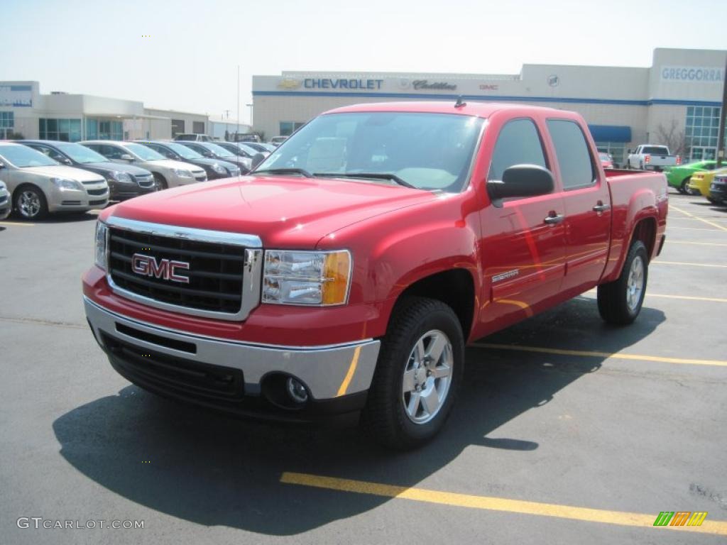 2010 Sierra 1500 SLE Crew Cab 4x4 - Fire Red / Ebony photo #1