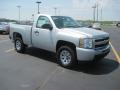 2010 Sheer Silver Metallic Chevrolet Silverado 1500 LS Regular Cab 4x4  photo #3