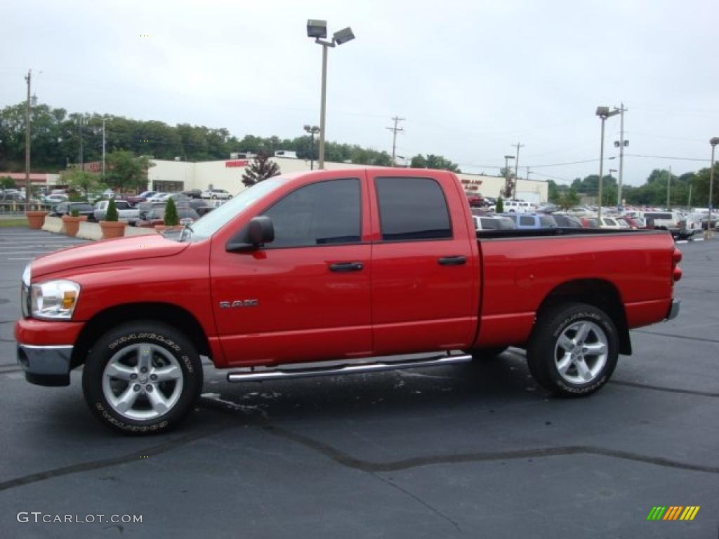 2008 Ram 1500 Big Horn Edition Quad Cab 4x4 - Flame Red / Medium Slate Gray photo #6