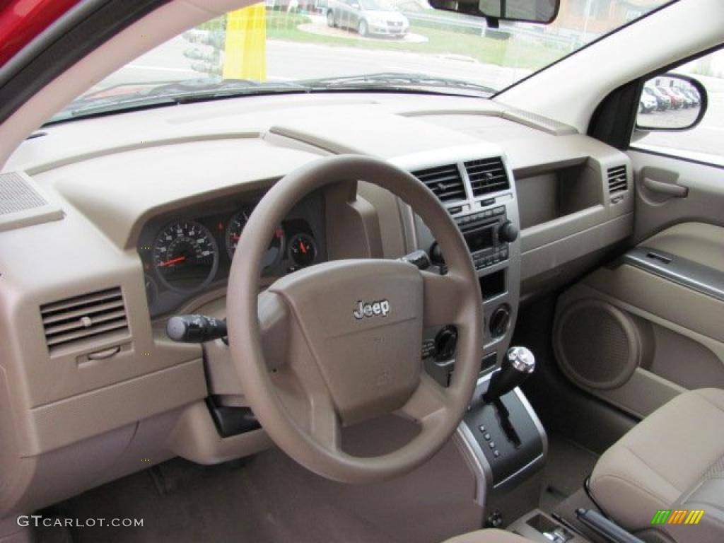 2007 Compass Sport 4x4 - Inferno Red Crystal Pearlcoat / Pastel Pebble Beige photo #9