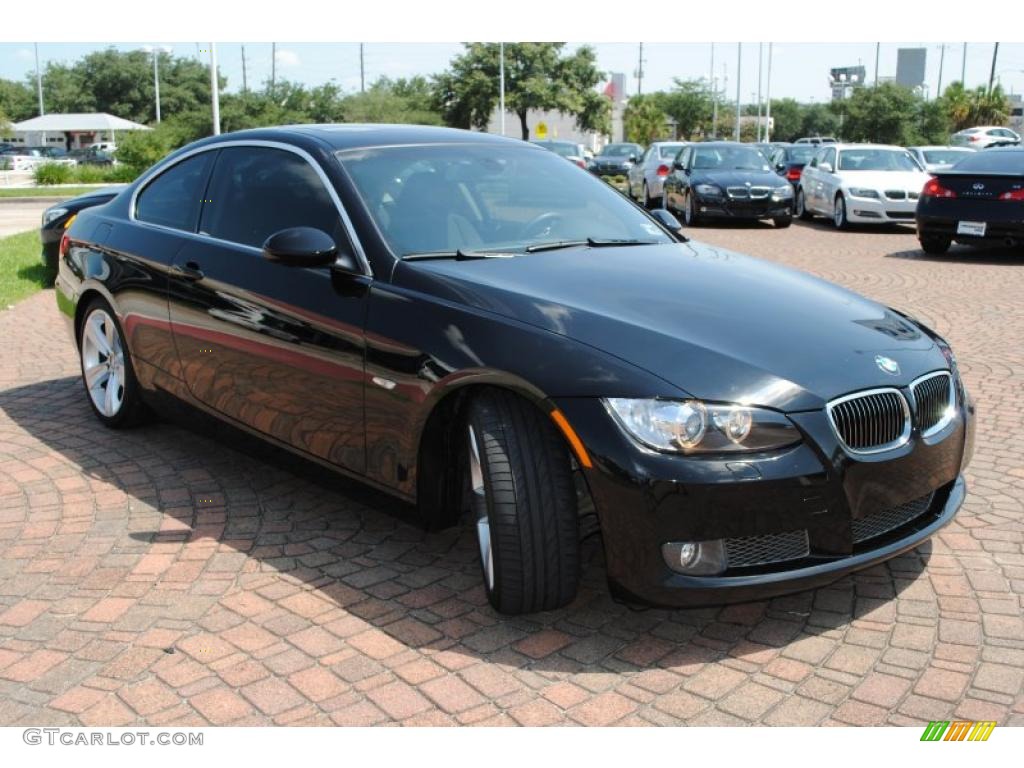 2007 3 Series 335i Coupe - Jet Black / Black photo #7