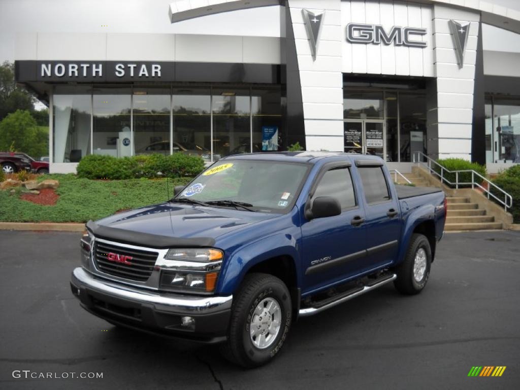 2005 Canyon SLE Crew Cab 4x4 - Superior Blue Metallic / Dark Pewter photo #1