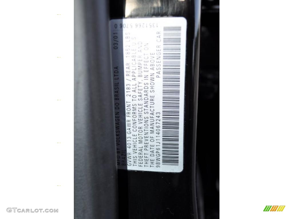2001 Golf GLS TDI 4 Door - Black / Black photo #20