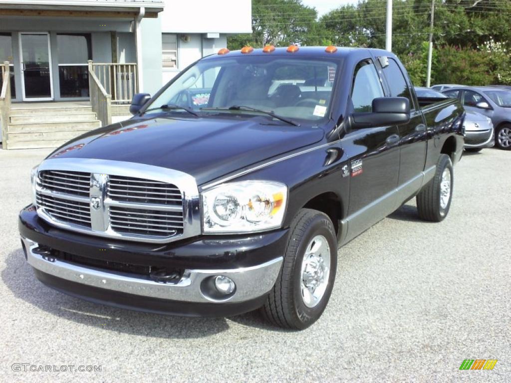 2008 Ram 2500 Big Horn Quad Cab - Brilliant Black Crystal Pearl / Medium Slate Gray photo #1