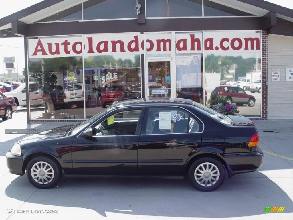 1996 Civic LX Sedan - Granada Black Pearl Metallic / Gray photo #1