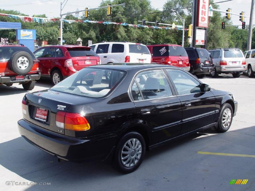 1996 Civic LX Sedan - Granada Black Pearl Metallic / Gray photo #4