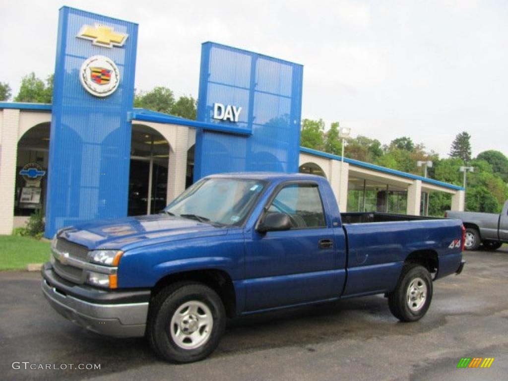 2004 Silverado 1500 Regular Cab 4x4 - Arrival Blue Metallic / Dark Charcoal photo #1