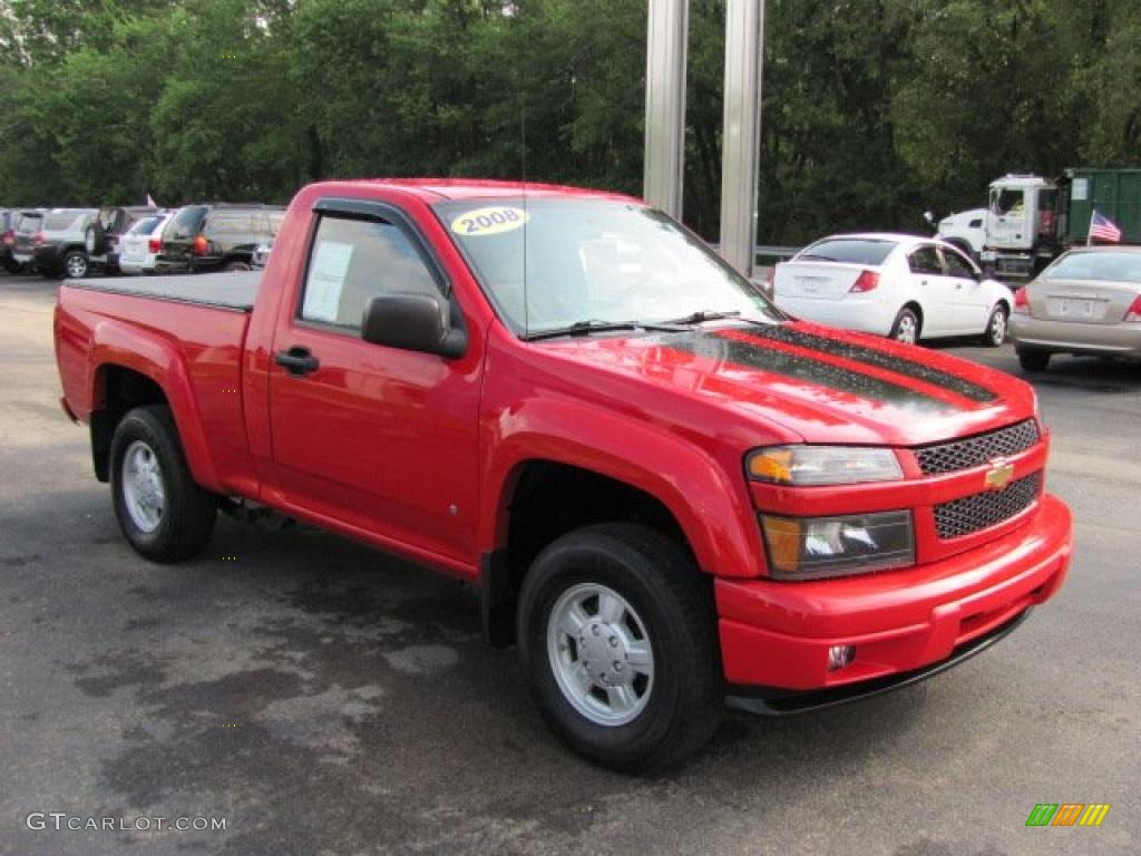 2008 Colorado Regular Cab 4x4 - Victory Red / Medium Pewter photo #4